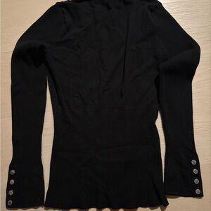 Black Sweater with Silver Button Accents